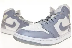 ナイキ NIKE WMNS AIR JORDAN 1 MID 28㎝ BQ6472-115 AJ1 ウィメンズ エア ジョーダン ミッド グレー 【ブランド古着ベクトル】【中古】▲250706