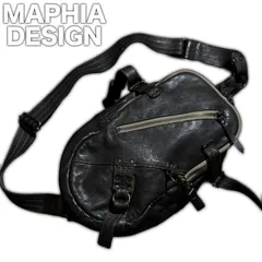 MAPHIA DESIGN ベルテッドボディバッグ レザー ワンショルダー スリングバッグ y2k 00s ギミック テック グランジ ダークコア エモ マフィアデザイン