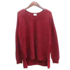 アーバンリサーチ ドアーズ URBAN RESEARCH DOORS ニット セーター Vネック ウール 長袖 ONE M ボルドー 赤 レッド /AU