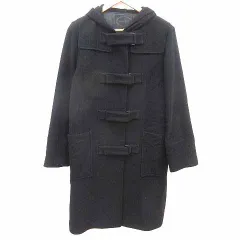 アンタイトル UNTITLED ダッフルコート フード 総裏地 ウール 9 M 黒 ブラック /YK