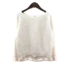 アダムエロペ Adam et Rope' 1 un ニット カットソー ボートネック アンゴラ 長袖 38 白 ホワイト /MS