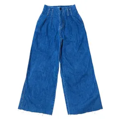 MOUSSY HIGH WAIST WIDE PT タック ハイウエスト ワイドデニム インディゴ サイズ1 レディースS マウジー