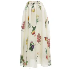 【中古】キャバン CABaN 23AW BLOOMIN ART シルク ボタニカルプリント ロング ギャザースカート ワンピース F キャバン CABaN 23AW BLOOMIN ART シルク ボタニカルプリント ロング