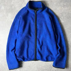 90s 巨人タグ J.CREW フルジップ パイル フリース ジャケット XL / Jクルー 90年代 オールド ハイネック ジャンパー ブルー 青