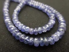 【AAA】/【タンザナイト】/【ボタンカット】/玉size(約4㎜×約2.0㎜)/玉数(164玉)/長さ(約39cm)/《人生を良い方向へと導く》/《海を想わせる深いブルーの美しさ》/1555k42