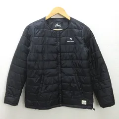 H■アーノルドパーマー/ARNOLD PALMER ノーカラー 中綿ジャケット ゴルフウェア【M】黒/LADIES■18【中古】