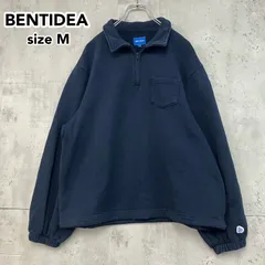 BENTIDEA ベンティデア ハーフジップスウェット L相当 M 濃紺 ネイビー コットンスウェット オーバーサイズ スウェットプルオーバー トレーナー 裏起毛 ゆったり ドロップショルダー バルーンスリーブ ★ ◇■