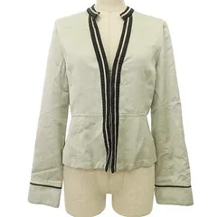 ユナイテッドアローズ UNITED ARROWS ノーカラー ジャケット パイピング 40 グレー系