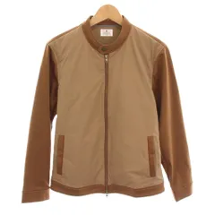 ランバンオンブルー LANVIN en Bleu 異素材MIXシングルライダース カットソー ジャケット ジップアップ 48 茶 206514 564D /YMのサムネイル