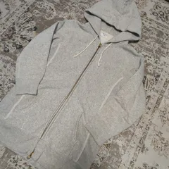 チャンピオン　Champion　ブルジップパーカー　ダブルジップ　ライトグレー　L　レディース　中古　古着　リバースウィーブ　青単タグ