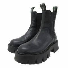 ファビオルスコーニ FABIO RUSCONI 美品 ショートブーツ シューズ サイドゴア レザー 厚底 黒 ブラック 37 約23.5cm