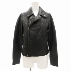 スピックアンドスパン　レザージャケット　ノーカラー　ダブルライダース　黒　羊革 2025年最新】Spick and Span レディース レザージャケット・ライダース