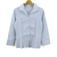 ナラカミーチェ 長袖シャツ トップス ストライプ柄 クリーニング済み レディース 2サイズ 水色 NARACAMICIE 【中古】