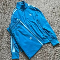 adidas アディダス ファイヤーバード トラックジャケット ＆ トラックパンツ 上下セット ライトブルー L/XL 希少セットアップ 美品 Re:Wear シェノン