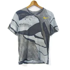 ナイキ 半袖Ｔシャツ トップス ドライフィット 総柄 スポーツウエア メンズ Mサイズ グレー×水色 NIKE 【中古】