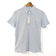 ユニクロ ドライシャツカラー ポロシャツ  トップス 半袖 ストライプ柄 未使用品 メンズ Mサイズ 白×水色 UNIQLO