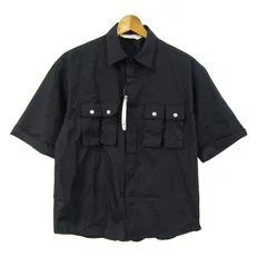 ジーユー 半袖シャツ トップス ユーティリティシャツ ロク rokh 未使用品 メンズ Sサイズ ネイビー GU