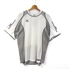 ミズノ 半袖Ｔシャツ トップス スポーツウエア 未使用品 日本製 大きいサイズ メンズ Oサイズ 白×グレー Mizuno
