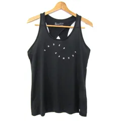 アンダーアーマー タンクトップ ノースリーブ シャツ トップス ヒートギア 大きいサイズ レディース XLサイズ 黒 UNDER ARMOUR 【中古】