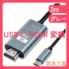 USB C HDMI 変換ケーブル(ナイロン系) - 2M「4K@60hz UHD映像出力/Thunderbolt対応/在宅勤務」タイプc HDMI 接続ケーブル 設定不要