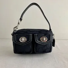 y2k Coach Vintage Black Mini two Front Pocket Hand bag
