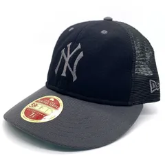 NEW ERA ニューエラ 59FIFTY Newyork Yankees ニューヨーク ヤンキース メッシュ ベースボールキャップブラック チャコール サイドパッチ Size 7 1/8 (56.8cm)