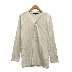 5351プールオム 5351 POUR LES HOMMES カットソー 長袖 Vネック 無地 コットン混 0270021003 3 白 ホワイト メンズのサムネイル