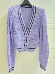 紫ニットカーディガン