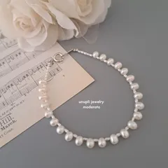 【ホワイト】淡水パールブレスレット　MBL002