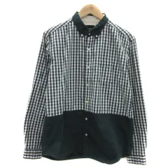 ティーケーミクスパイス タケオキクチ THE SHOP TK MIXPICE カジュアルシャツ 長袖 ボタンダウン ギンガムチェック柄 無地 L 緑 グリーン 白 ホワイト /YS25