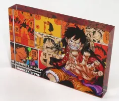 【中古】アクリルスタンド・アクリルパネル モンキー・D・ルフィ アクリルブロック “HEROES”(2021) 「ワンピース」