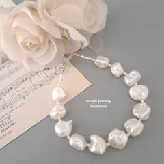 【ホワイト】淡水パールブレスレット　MBL008