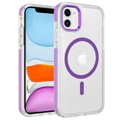 iPhone 11 ケース iphone ケース 11 スマホカバー マット半透明 マグネット搭載 ワイヤレス充電 耐衝撃 指紋防止 滑り止め 米軍MIL規格・Magsafe対応 アイフォン11 用カバー インチ PinLiSheng (パープル, iPhon