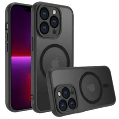 iPhone 13 Pro Max ケース iphone ケース iPhone 13 Pro Max ケース スマホカバー マット半透明 マグネット搭載 ワイヤレス充電 耐衝撃 指紋防止 滑り止め 米軍MIL規格・Magsafe対応 アイフォン13 Pro M