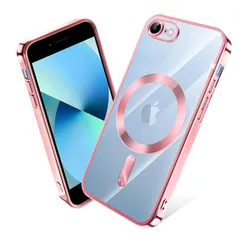 iPhone SE 第2世代 第3世代 ケース MagSafe対応 クリア iPhone 8 7 ケース メッキ加工 アイフォン SE3 SE2 スマホケース 耐衝撃 TPU ワイヤレス充電対応 いpほね se3/se2/8/7 カバー ストラップホール付き 