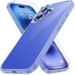 iPhone16 ケース ペールパープル 耐衝撃 ガラスフィルム付き アイフォン16ケース 米軍MIL規格 耐久性 黄ばみ防止 アイホン16 ワイヤレス充電対応 あいほん16 スマホケース SGS認証 あいふぉん16 カバー 6.1インチ ストラップホール付き