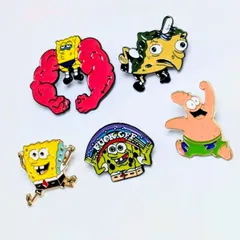 送料無料！ ★ピンズ PINS★ピンバッジ 【 SpongeBob SquarePants ( スポンジボブ ) 】5Pセット〚アメリカン雑貨 アメトイ〛のサムネイル
