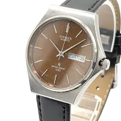 CITIZEN 4-21146 Watch Men's Quartz Round Silver Day-Date Y2K 00S Vintage Working シチズン メンズ 時計 クオーツ ラウンド シルバー ヴィンテージ 稼働品