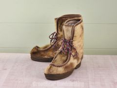 美品☆ユケテンYUKETEN ハラコ 革 ダブルリング モカシン ブーツ