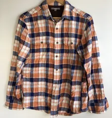 ユニクロ ネルシャツ メンズ M ブラウン/ブルー/アイボリー/チェック 2881202511280076