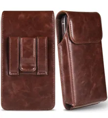 ★Miimall iPhone 用スマホ ベルトケース ホルダー 縦 6.7インチのスマホ対応 Galaxy 用スマホポーチ iPhone 16/15/14/13/12 Pro Max いphone 17/16/15 Plus  ダークブラウン