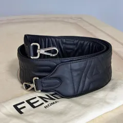 極美品 FENDI ストラップユー ショルダーストラップ キルティング レザー ブラック