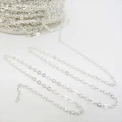 あずきチェーン ホワイトシルバー【aw02】1m切り売り カット売り 白銀 アズキ 小豆 小判 鎖 くさり ブレスレット ネックレス ピアス イヤリング ハンドメイドアクセサリーパーツ