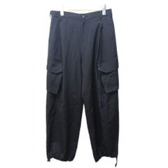 【中古】未使用品 タム Tamme タグ付き 25AW コンバットスラックス パンツ ワイド ウール 黒 ブラック 1 約S 25A0260 タム Tamme タグ付き 25AW コンバットスラックス パンツ ワイド ウール