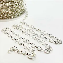 あずきチェーン ホワイトシルバー【aw31】1m切り売り カット売り 白銀 アズキ 小豆 小判 鎖 くさり ブレスレット ネックレス ピアス イヤリング ハンドメイドアクセサリーパーツ