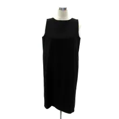 コムサイズム COMME CA ISM ワンピース ひざ丈 ノースリーブ ラウンドネック 無地 11 黒 ブラック /YS23 ■MO