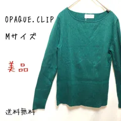 M【 超美品 | OPAQUE.CLIP  / オペークドットクリップ 】 リブニット カットソー クルーネック グリーン 長袖 春秋 2306E3003