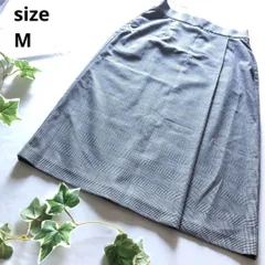 M【 超美品 | UNIQLO / ユニクロ 】春スカート チェックスカート ブラックxホワイト オフィスカジュアル 薄手 春秋 T809_2306E3028a