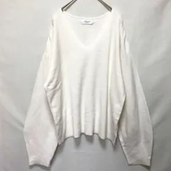 L【超美品 | OPAQUE.CLIP / オペークドットクリップ 】白トップス 春ニット Vネック ホワイト ドルマン 長袖 春秋 T760_2308E0760
