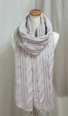 編みマフラー／ストール (新品／ベージュ)